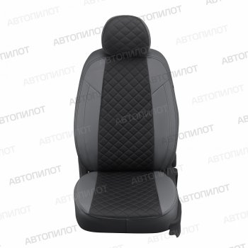 Чехлы сидений (экокожа, 3 места) Автопилот Ромб Hyundai HD-72 - HD78 (серый/черный)