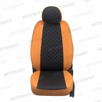 Чехлы сидений (экокожа, 3 места) Автопилот Ромб Hyundai HD-72 - HD78 (оранж/черный)