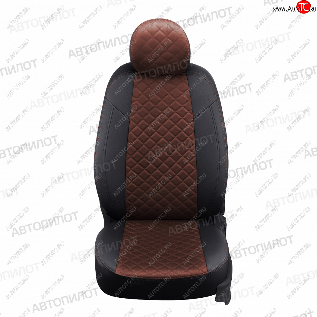 14 449 р. Чехлы сидений (экокожа/алькантара) Автопилот Ромб  Hyundai I30  2 GD (2011-2017) дорестайлинг универсал, дорестайлинг, хэтчбэк 5 дв., рестайлинг универсал, рестайлинг, хэтчбэк 5 дв. (черный/шоколад)  с доставкой в г. Керчь