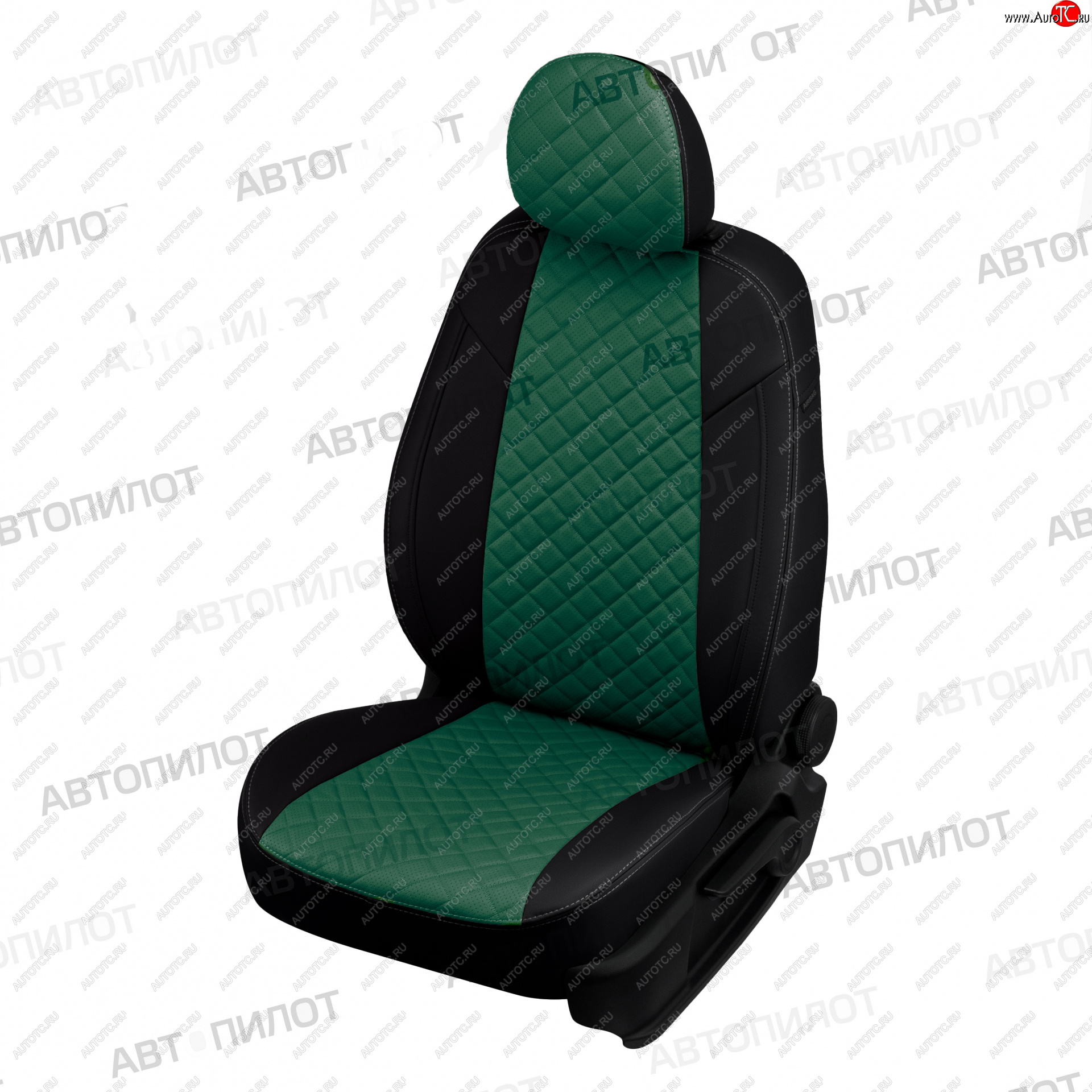 10 249 р. Чехлы сидений (экокожа) Автопилот Ромб  Hyundai Matrix  1 FC (2001-2010) дорестайлинг, 1-ый рестайлинг, 2-ой рестайлинг (черный/зеленый)  с доставкой в г. Керчь