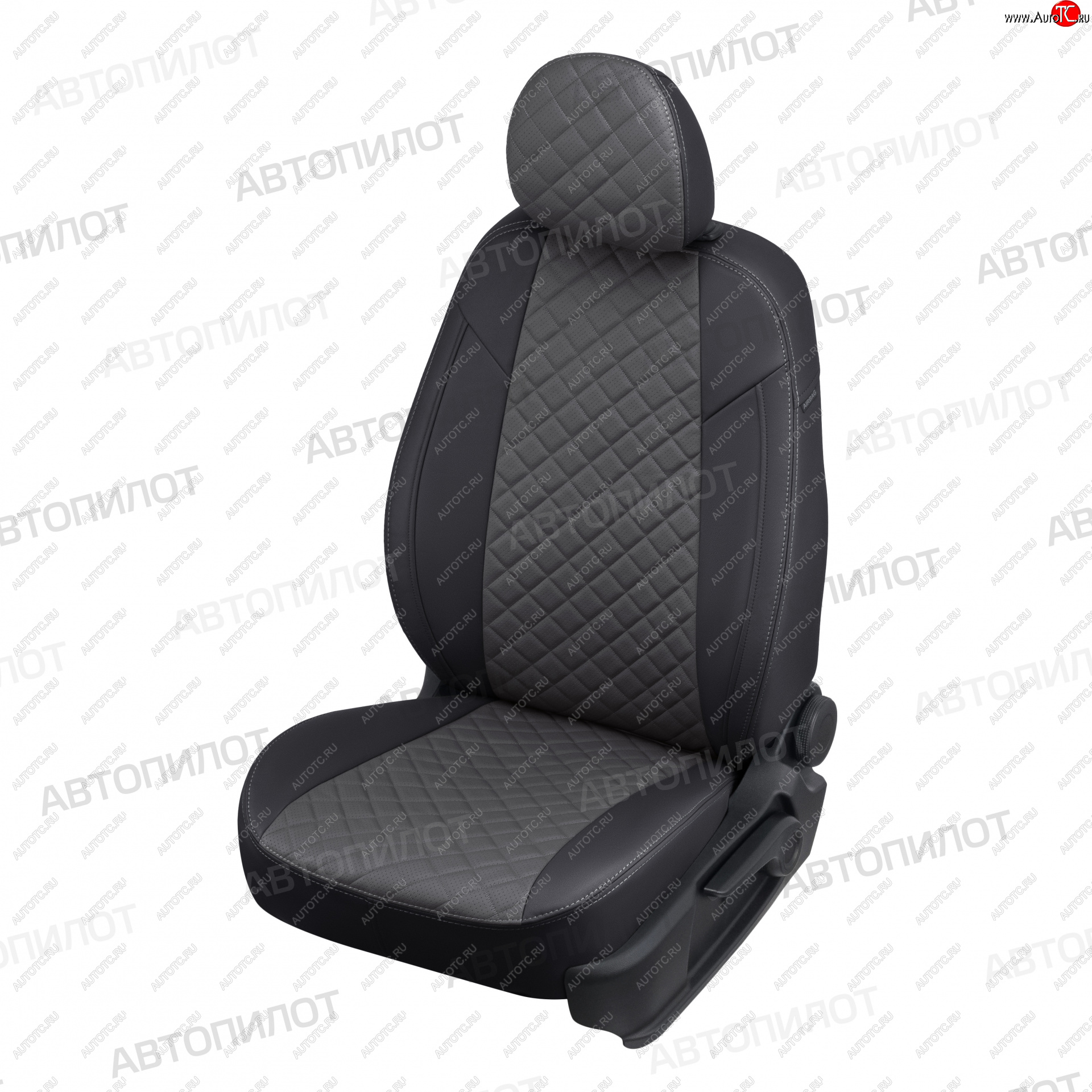 14 249 р. Чехлы сидений (экокожа) Автопилот Ромб  Hyundai Santa Fe  SM (2000-2012) (черный/серый)  с доставкой в г. Керчь