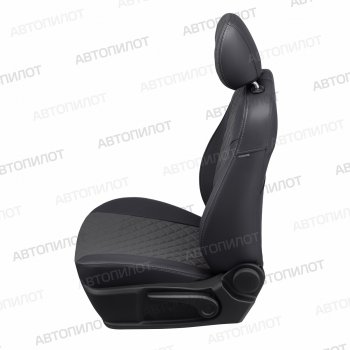 14 249 р. Чехлы сидений (экокожа) Автопилот Ромб  Hyundai Santa Fe  SM (2000-2012) (черный/серый)  с доставкой в г. Керчь. Увеличить фотографию 4