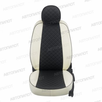 Чехлы сидений (экокожа) Автопилот Ромб Hyundai Santa Fe  SM (2000-2012) (белый/черный)