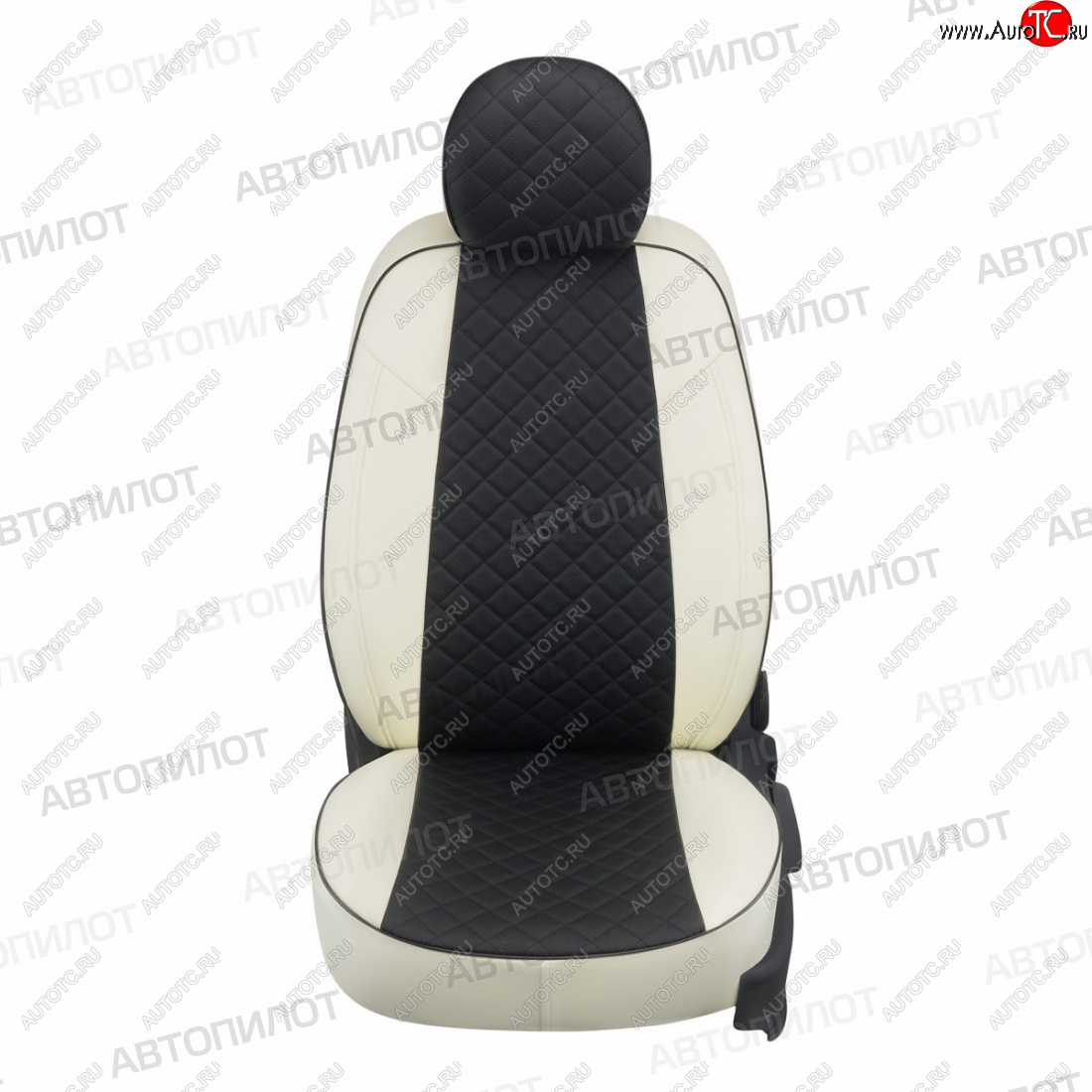 14 249 р. Чехлы сидений (экокожа) Автопилот Ромб  Hyundai Santa Fe  SM (2000-2012) (белый/черный)  с доставкой в г. Керчь