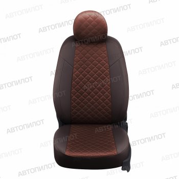 Чехлы сидений (экокожа/алькантара, 7 мест) Автопилот Ромб Hyundai Trajet (1999-2008) (шоколад)