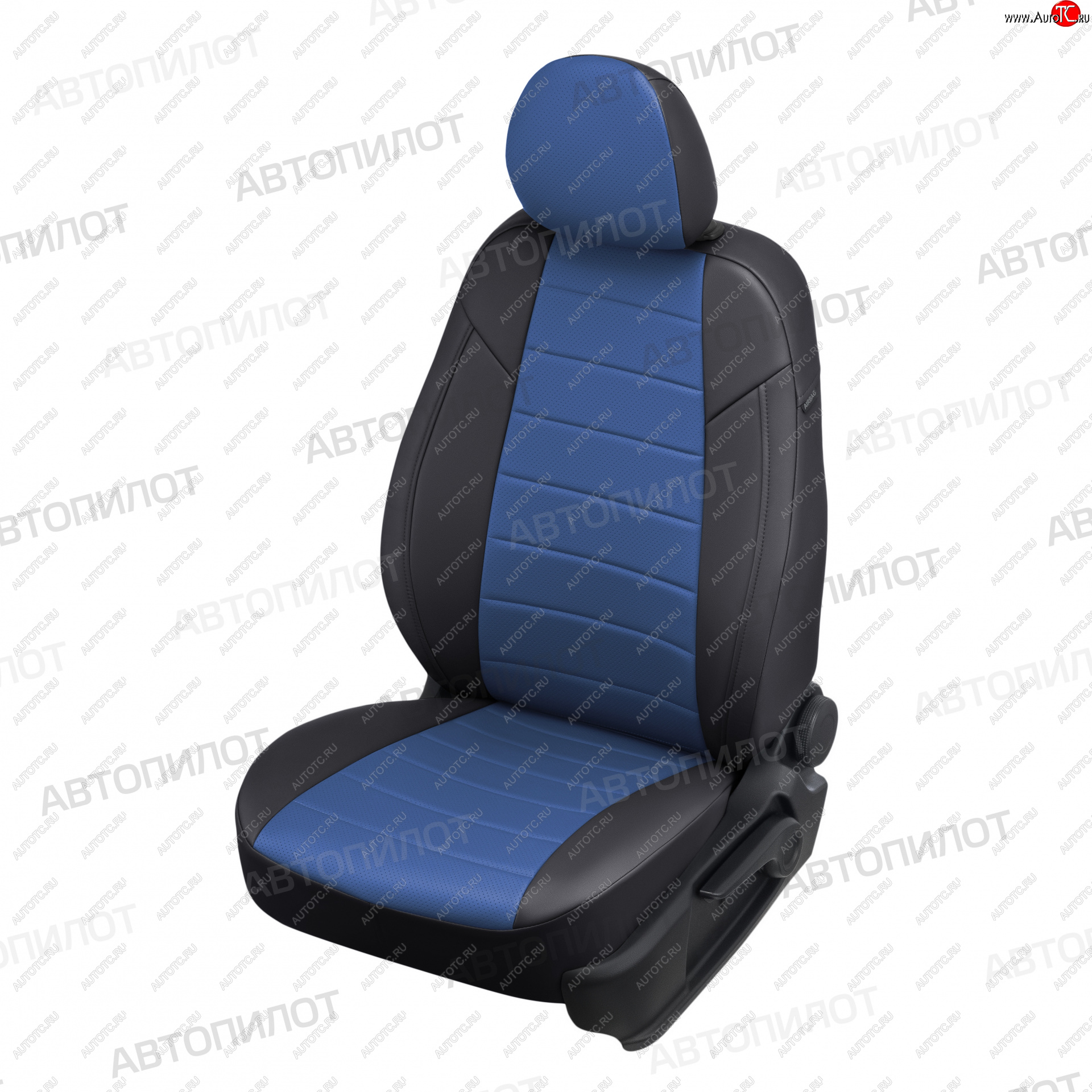 8 249 р. Чехлы сидений (экокожа) Автопилота  Hyundai Tucson  TL (2015-2021) дорестайлинг, рестайлинг (черный/синий)  с доставкой в г. Керчь