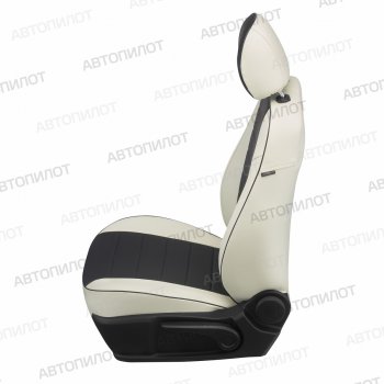 8 249 р. Чехлы сидений (экокожа) Автопилот  Hyundai Tucson  TL (2015-2021) дорестайлинг, рестайлинг (белый/черный)  с доставкой в г. Керчь. Увеличить фотографию 2