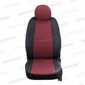Чехлы сидений (экокожа, 8 мест) Автопилот KIA Carnival  KA4 (2020-2025) минивэн дорестайлинг, минивэн рестайлинг (черный/бордовый)