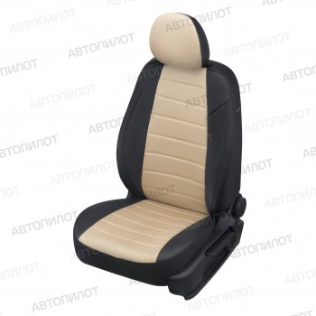 8 249 р. Чехлы сидений (экокожа/алькантара) Автопилот KIA Ceed 1 ED рестайлинг, хэтчбэк 5 дв. (2010-2012) (черный/бежевый)  с доставкой в г. Керчь. Увеличить фотографию 5