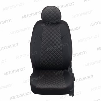 Чехлы сидений (экокожа) Автопилот Ромб KIA ProCeed  2 JD хэтчбэк 3 дв. (2012-2018) дорестайлинг, рестайлинг (черный/красная строчка)