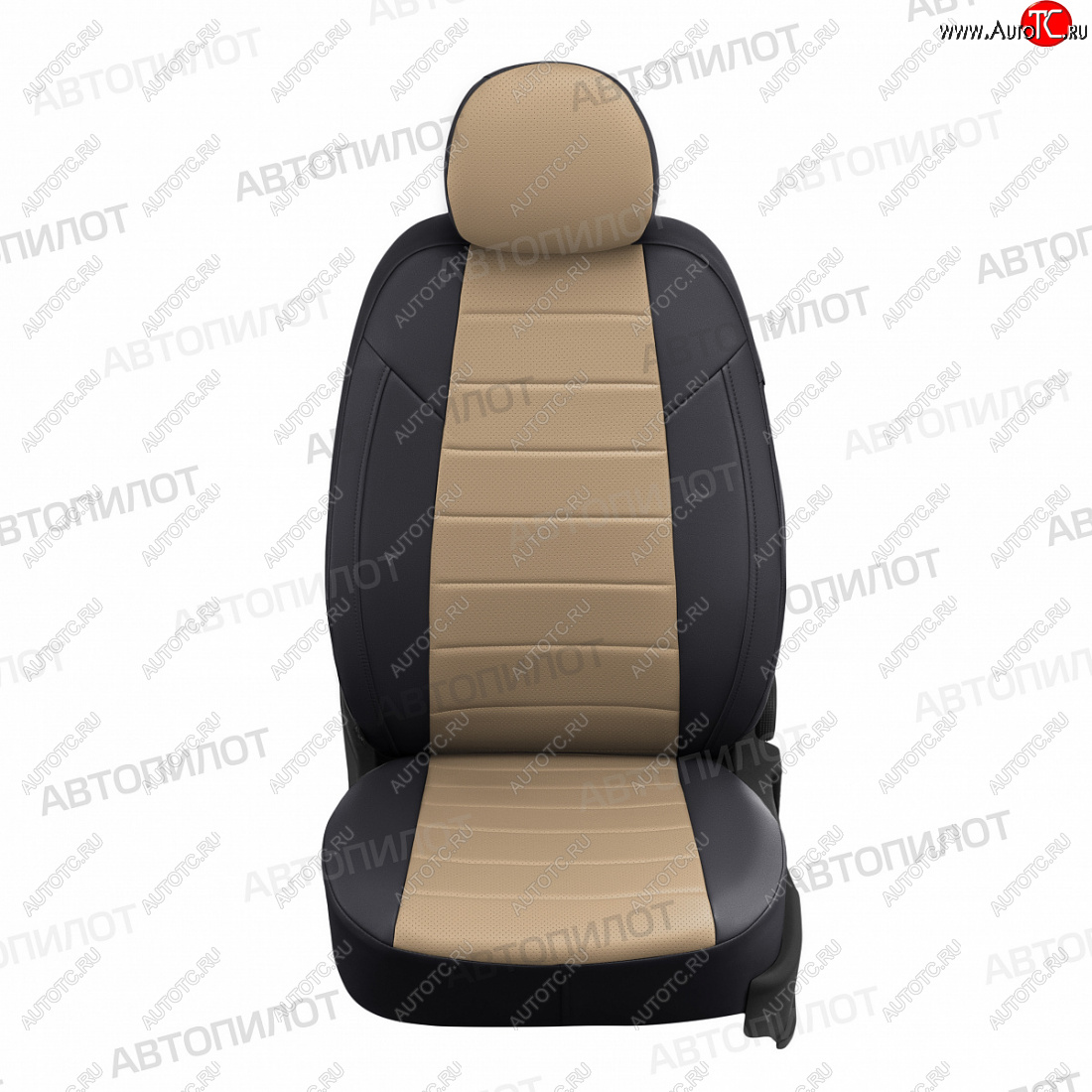 8 249 р. Чехлы сидений (экокожа) Автопилот  KIA Ceed  2 JD (2012-2018) дорестайлинг универсал, дорестайлинг, хэтчбэк, рестайлинг универсал, рестайлинг, хэтчбэк (черный/темно-бежевый)  с доставкой в г. Керчь