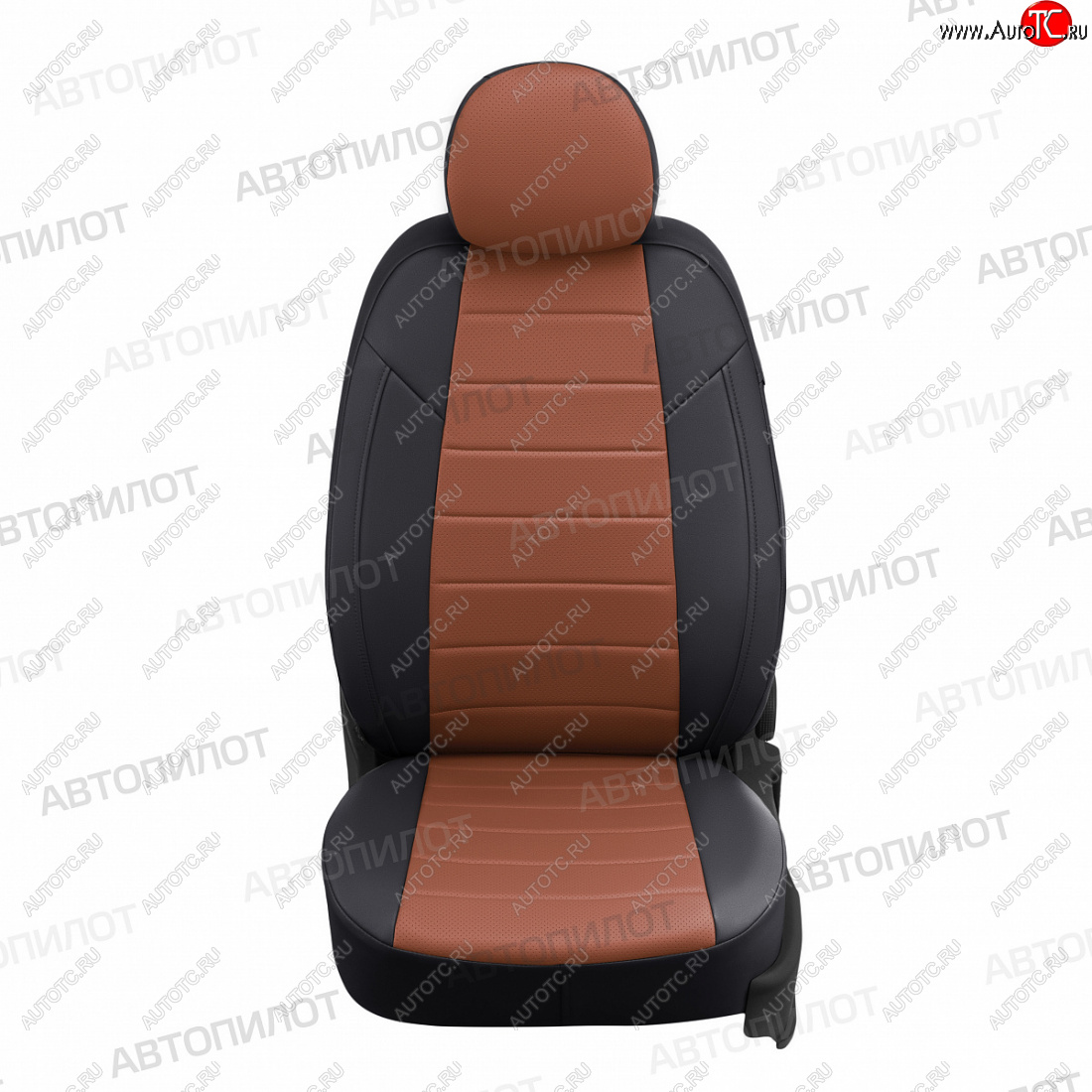 8 249 р. Чехлы сидений (экокожа) Автопилот  KIA Ceed  2 JD (2012-2018) дорестайлинг универсал, дорестайлинг, хэтчбэк, рестайлинг универсал, рестайлинг, хэтчбэк (черный/коричневый)  с доставкой в г. Керчь