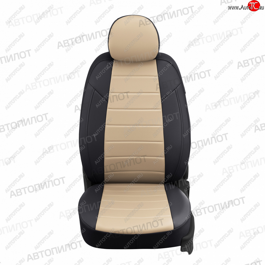 13 649 р. Чехлы сидений (экокожа) Автопилот  KIA Cerato  1 LD (2004-2007) хэтчбэк (черный/бежевый)  с доставкой в г. Керчь