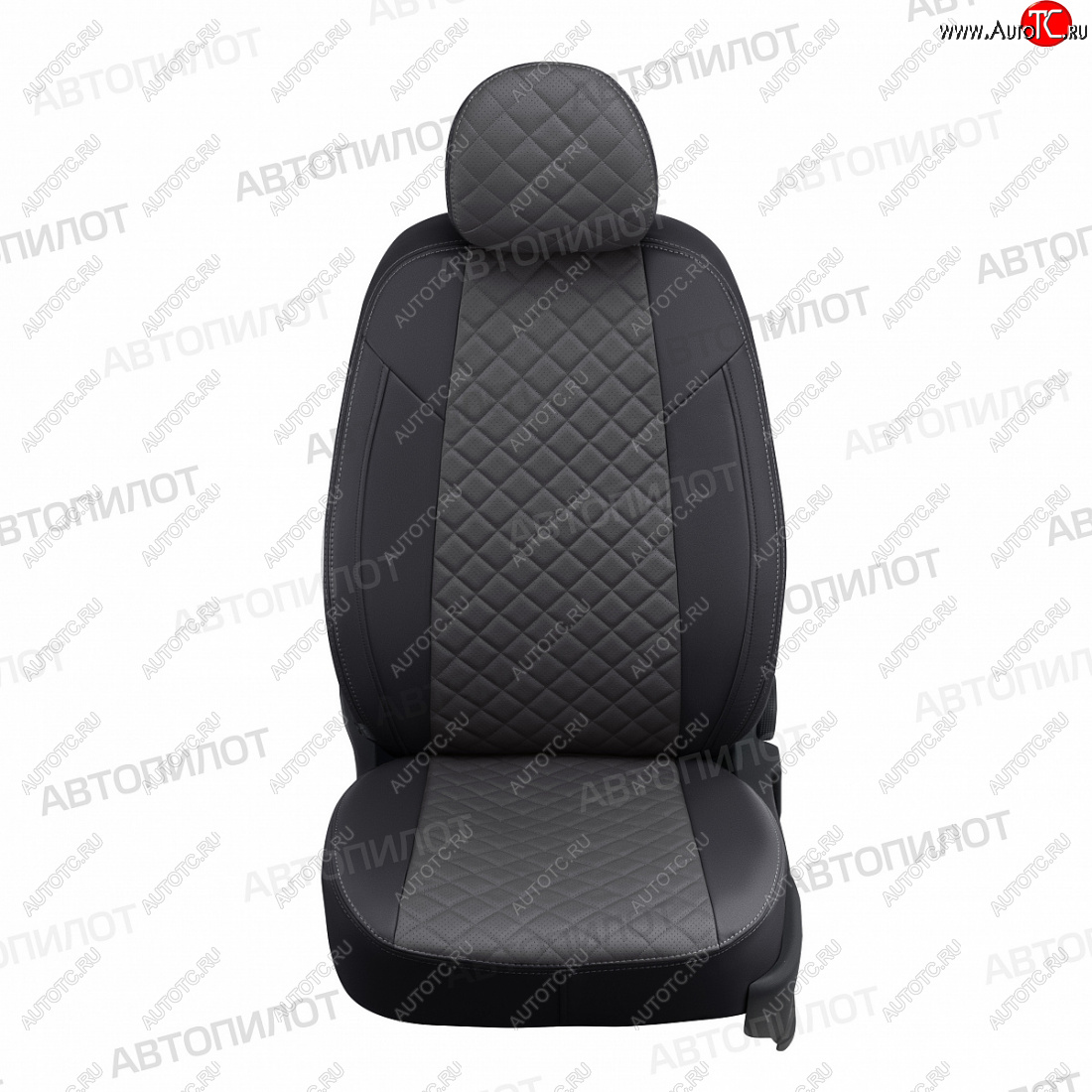 14 249 р. Чехлы сидений (экокожа) Автопилот Ромб  KIA Cerato  1 LD (2003-2008) седан дорестайлинг, седан рестайлинг (черный/серый)  с доставкой в г. Керчь