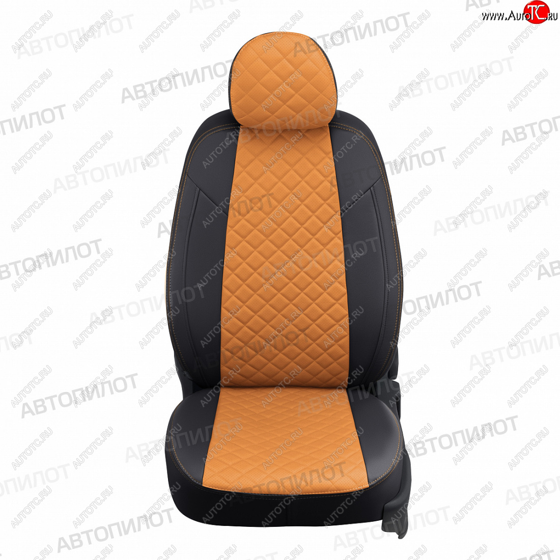14 249 р. Чехлы сидений (экокожа) Автопилот Ромб  KIA Cerato  1 LD (2003-2008) седан дорестайлинг, седан рестайлинг (черный/оранж)  с доставкой в г. Керчь