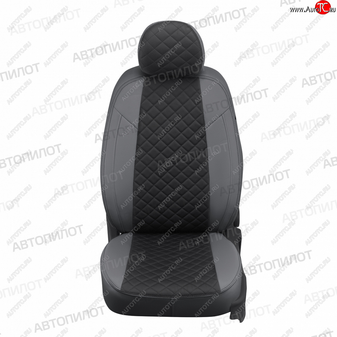 14 249 р. Чехлы сидений (экокожа) Автопилот Ромб  KIA Cerato  1 LD (2003-2008) седан дорестайлинг, седан рестайлинг (серый/черный)  с доставкой в г. Керчь
