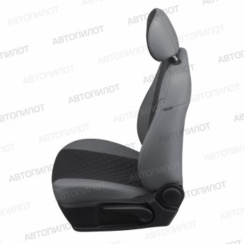 14 249 р. Чехлы сидений (экокожа) Автопилот Ромб  KIA Cerato  1 LD (2003-2008) седан дорестайлинг, седан рестайлинг (серый/черный)  с доставкой в г. Керчь. Увеличить фотографию 2