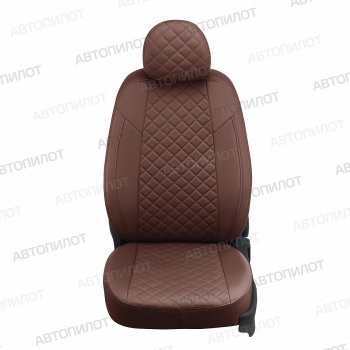 Чехлы сидений (экокожа) Автопилот Ромб KIA Cerato  1 LD (2003-2008) седан дорестайлинг, седан рестайлинг (темно-коричневый)
