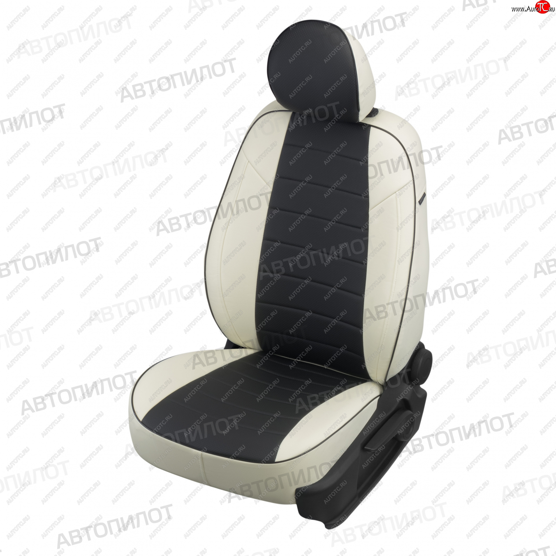13 649 р. Чехлы сидений (экокожа) Автопилот  KIA Venga (2009-2025) дорестайлинг, рестайлинг (белый/черный)  с доставкой в г. Керчь