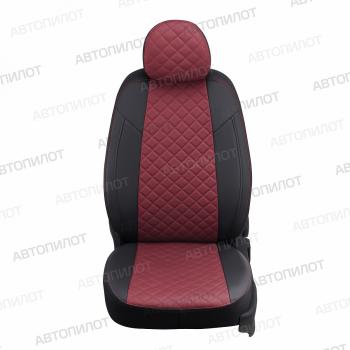13 649 р. Чехлы на сиденья Экокожа (40/60 экокожа) Автопилот  Лада Приора ( 2171,  2172) (2013-2015) универсал рестайлинг, хэтчбек рестайлин (черный/бордовый)  с доставкой в г. Керчь. Увеличить фотографию 4