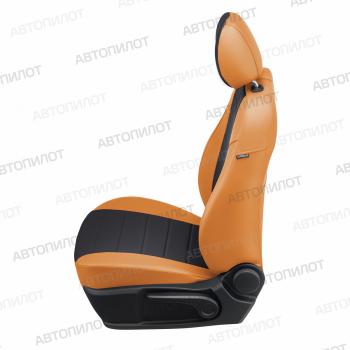 13 649 р. Чехлы на сиденья Экокожа (40/60 экокожа) Автопилот  Лада Приора ( 21728,  2170,  2171,  2172) (2013-2018) купе рестайлинг, седан рестайлинг, универсал рестайлинг, хэтчбек рестайлин (оранжевый/черный)  с доставкой в г. Керчь. Увеличить фотографию 5