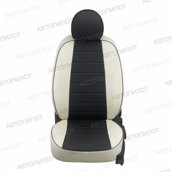8 249 р. Чехлы на сиденья Экокожа (40/60 экокожа) Автопилот  Mazda 3/Axela  BP (2019-2025) седан (белый/черный)  с доставкой в г. Керчь. Увеличить фотографию 3