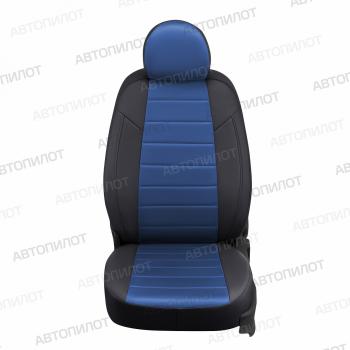 13 649 р. Чехлы на сиденья Алькантара (40/60 экокожа) Автопилот  Mazda 3/Axela  BP (2019-2025) седан (черный/синий)  с доставкой в г. Керчь. Увеличить фотографию 3