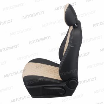14 249 р. Чехлы на сиденья Алькантара ромб (40/60 экокожа) Автопилот  Mazda CX-5  KE (2011-2017) дорестайлинг, рестайлинг (черный/бежевый)  с доставкой в г. Керчь. Увеличить фотографию 4