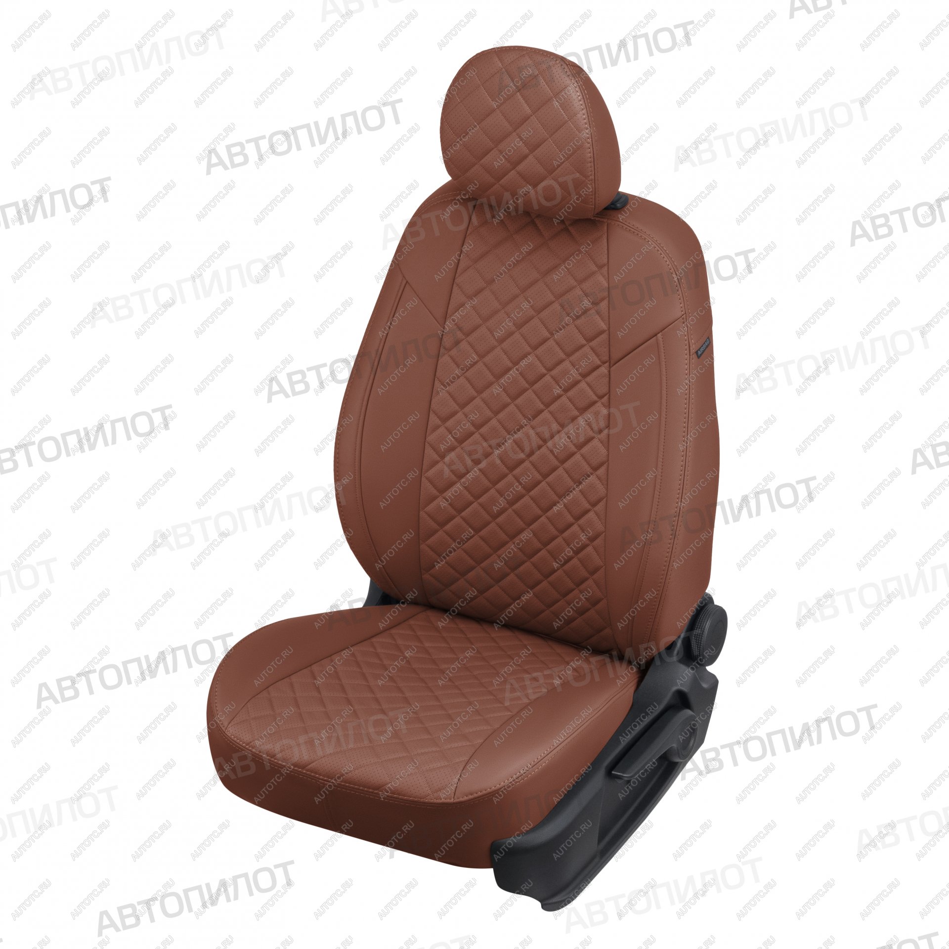 8 499 р. Чехлы на сиденья Ромб (раздельн. 40/60 экокожа) Автопилот  CITROEN C4 aircross (2012-2017), Mitsubishi ASX (2010-2025), Peugeot 4008 (2012-2025) (коричневый)  с доставкой в г. Керчь