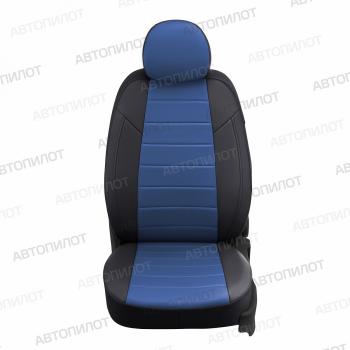 13 649 р. Чехлы на сиденья Экокожа ( 3 двери экокожа) Автопилот  Mitsubishi Pajero ( 3 V60,  3 V70,  4 V80) (1999-2011) дорестайлинг, рестайлинг (черный/синий)  с доставкой в г. Керчь. Увеличить фотографию 5