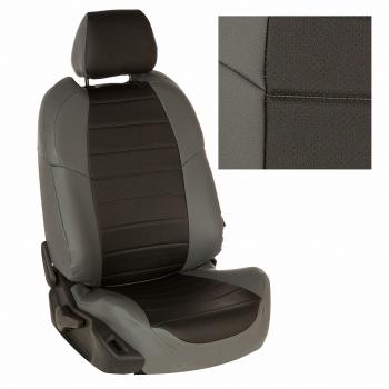 8 249 р. Чехлы на сиденья Экокожа (раздел. 40/60 экокожа) Автопилот  Nissan Almera  G15 (2012-2019) седан (серый/черный)  с доставкой в г. Керчь. Увеличить фотографию 2