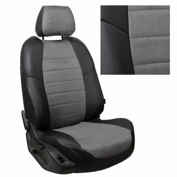 13 649 р. Чехлы на сиденья Алькантара (раздел. 40/60 экокожа) Автопилот  Nissan Juke  1 YF15 (2010-2020) дорестайлинг, рестайлинг (черный/серый)  с доставкой в г. Керчь. Увеличить фотографию 2