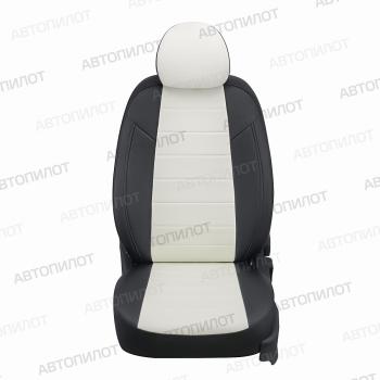 13 649 р. Чехлы на сиденья Экокожа (5 мест 3 отд. части экокожа) Автопилот  Opel Zafira  С (2011-2016) дорестайлинг (черный/белый)  с доставкой в г. Керчь. Увеличить фотографию 3