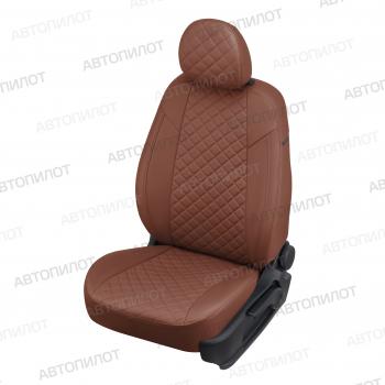 Чехлы на сиденья Экокожа (раздел. 40/60 экокожа) Автопилот Peugeot 408 (2010-2022)  дорестайлинг, рестайлинг (коричневый)