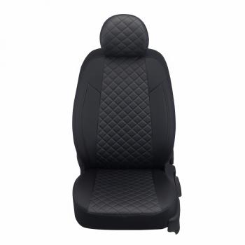 13 449 р. Чехлы на сиденья Ромб (8 мест 3 отдел. части экокожа) Автопилот  CITROEN SpaceTourer (2016-2022), Opel Zafira Life  С (2019-2025), Peugeot Traveller  K0 L2 (2016-2024) (черный/строчка синяя)  с доставкой в г. Керчь. Увеличить фотографию 4
