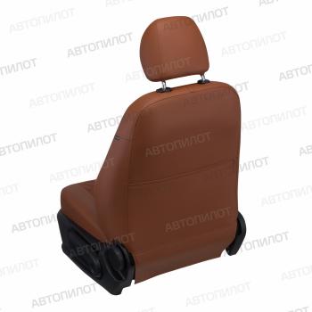 8 499 р. Чехлы на сиденья Алькантара ромб (сплош. экокожа) Автопилот  Renault Logan  1 (2004-2016) дорестайлинг, рестайлинг (коричневый)  с доставкой в г. Керчь. Увеличить фотографию 3
