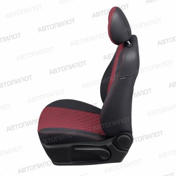 10 249 р. Чехлы сидений (экокожа) Автопилот Ромб Renault Symbol седан LB 1-ый рестайлинг (2002-2006) (черный/бордовый)  с доставкой в г. Керчь. Увеличить фотографию 3