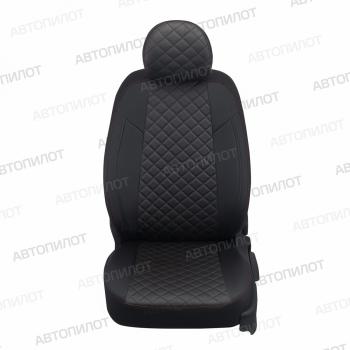 8 499 р. Чехлы на сиденья Ромб (раздельн. 40/60 экокожа) Автопилот  Skoda Fabia  Mk2 (2007-2014) универсал дорестайлинг, хэтчбэк дорестайлинг, универсал рестайлинг, хэтчбэк рестайлинг (черный/строчка красная)  с доставкой в г. Керчь. Увеличить фотографию 3