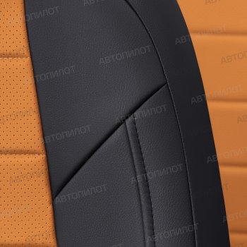 13 649 р. Чехлы на сиденья Экокожа (Sport раздел. 40/60 без зад. подлок. экокожа) Автопилот  Skoda Rapid ( NH3,  NH1,  MK2) (2012-2025), Volkswagen Polo  Mk6 (2020-2022) (черный/оранжевый)  с доставкой в г. Керчь. Увеличить фотографию 6