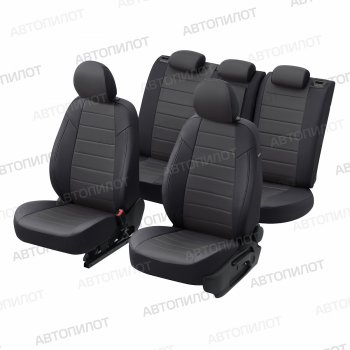 8 249 р. Чехлы на сиденья Алькантара (Sport раздел. 40/60 без зад. подлок. экокожа) Автопилот  Skoda Rapid ( NH3,  NH1,  MK2) (2012-2025), Volkswagen Polo  Mk6 (2020-2022) (черный/темно-серый)  с доставкой в г. Керчь. Увеличить фотографию 5