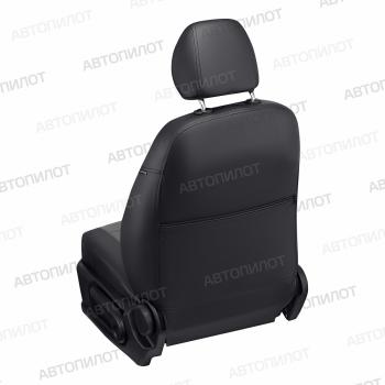 8 249 р. Чехлы на сиденья Экокожа (задн.сид раздел. 40/60 экокожа) Автопилот Suzuki SX4 GYA,GYB  рестайлинг, хэтчбэк (2010-2016) (черный/серый)  с доставкой в г. Керчь. Увеличить фотографию 4