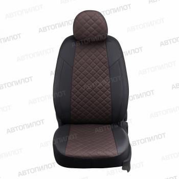 13 649 р. Чехлы на сиденья Экокожа (5 мест раздел. 40/20/40 экокожа) Автопилот  Toyota Land Cruiser Prado  J150 (2009-2017) дорестайлинг, 1-ый рестайлинг (черный/шоколад)  с доставкой в г. Керчь. Увеличить фотографию 5