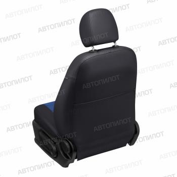 13 649 р. Чехлы на сиденья Алькантара (раздел. 40/20/40 экокожа) Автопилот  Toyota Land Cruiser Prado  J150 (2009-2017) дорестайлинг, 1-ый рестайлинг (черный/синий)  с доставкой в г. Керчь. Увеличить фотографию 5