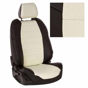 8 249 р. Чехлы на сиденья Экокожа (к. Comfort Luxe экокожа) Автопилот  Уаз Патриот ( 23632,  3163 5 дв.) (2016-2025) 2-ой рестайлинг пикап, 2-ой рестайлинг (черный/белый)  с доставкой в г. Керчь. Увеличить фотографию 2
