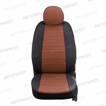 13 649 р. Чехлы на сиденья Экокожа (к. Comfort Luxe экокожа) Автопилот  Уаз Патриот ( 23632,  3163 5 дв.) (2016-2025) 2-ой рестайлинг пикап, 2-ой рестайлинг (черный/коричневый)  с доставкой в г. Керчь. Увеличить фотографию 4