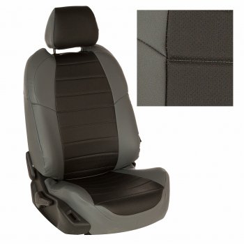 8 249 р. Чехлы на сиденья Экокожа (к. Comfort Luxe экокожа) Автопилот  Уаз Патриот ( 23632,  3163 5 дв.) (2016-2025) 2-ой рестайлинг пикап, 2-ой рестайлинг (серый/черный)  с доставкой в г. Керчь. Увеличить фотографию 2