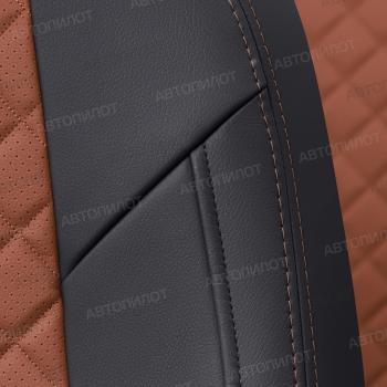 8 499 р. Чехлы на сиденья Ромб (к. Comfort Luxe экокожа) Автопилот  Уаз Патриот ( 23632,  3163 5 дв.) (2016-2025) 2-ой рестайлинг пикап, 2-ой рестайлинг (черный/коричневый)  с доставкой в г. Керчь. Увеличить фотографию 6