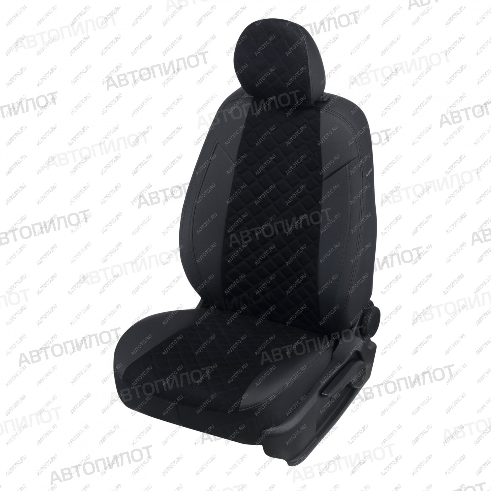 8 499 р. Чехлы на сиденья Алькантара ромб (к. Comfort Luxe экокожа) Автопилот  Уаз Патриот  23632 (2016-2025) 2-ой рестайлинг пикап (черный)  с доставкой в г. Керчь