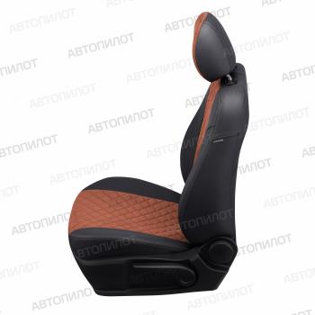 14 249 р. Чехлы на сиденья Алькантара ромб (к. Comfort Luxe экокожа) Автопилот  Уаз Патриот  23632 (2016-2025) 2-ой рестайлинг пикап (черный/коричневый)  с доставкой в г. Керчь. Увеличить фотографию 6