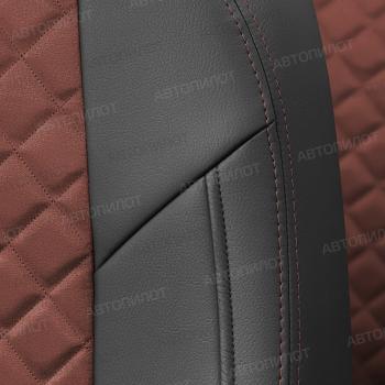 14 249 р. Чехлы на сиденья Алькантара ромб (к. Comfort Luxe экокожа) Автопилот  Уаз Патриот  23632 (2016-2025) 2-ой рестайлинг пикап (черный/шоколад)  с доставкой в г. Керчь. Увеличить фотографию 6